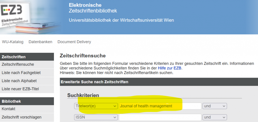 EBooks, elektronische Zeitschriften, Datenbanken Tipps aus der WU